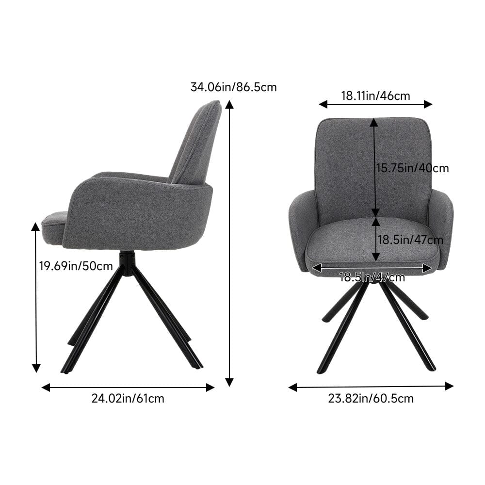 Scandinavian Style Swivel Accent Chair Linen Fabric Living and Home 