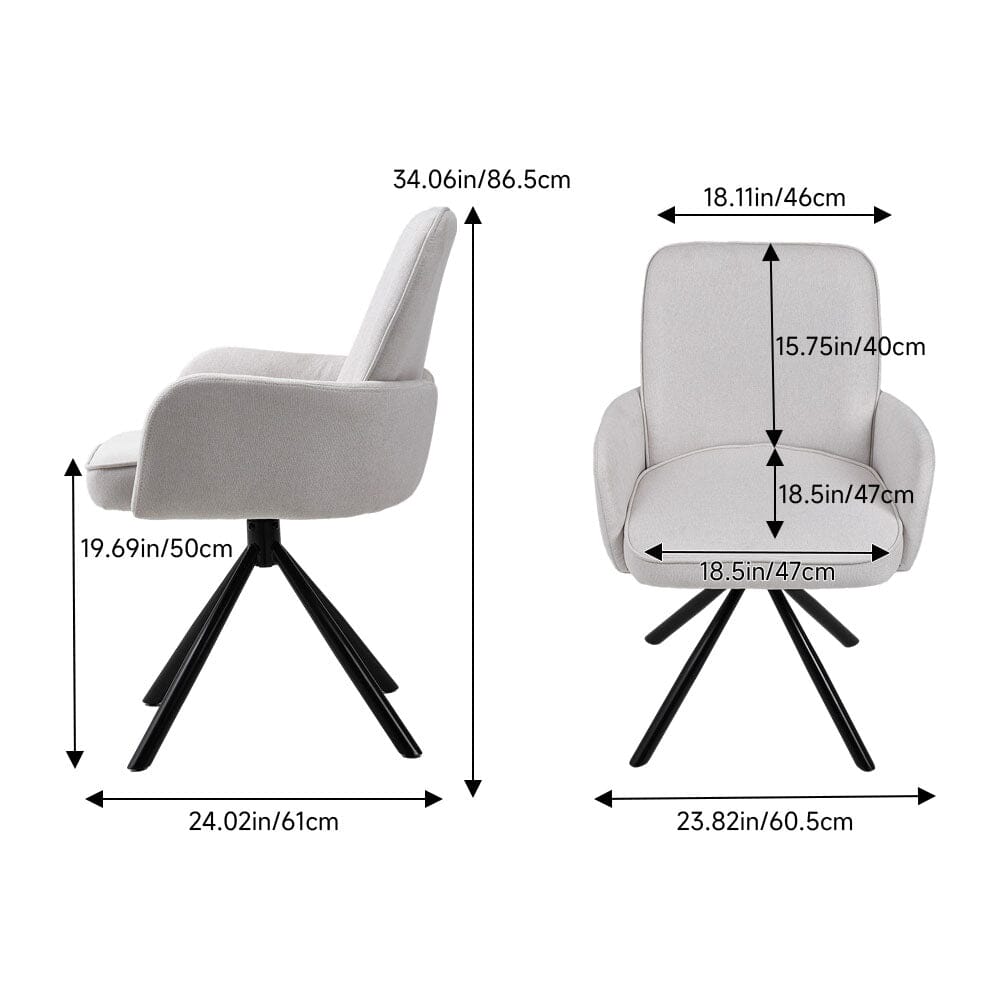Scandinavian Style Swivel Accent Chair Linen Fabric Living and Home 