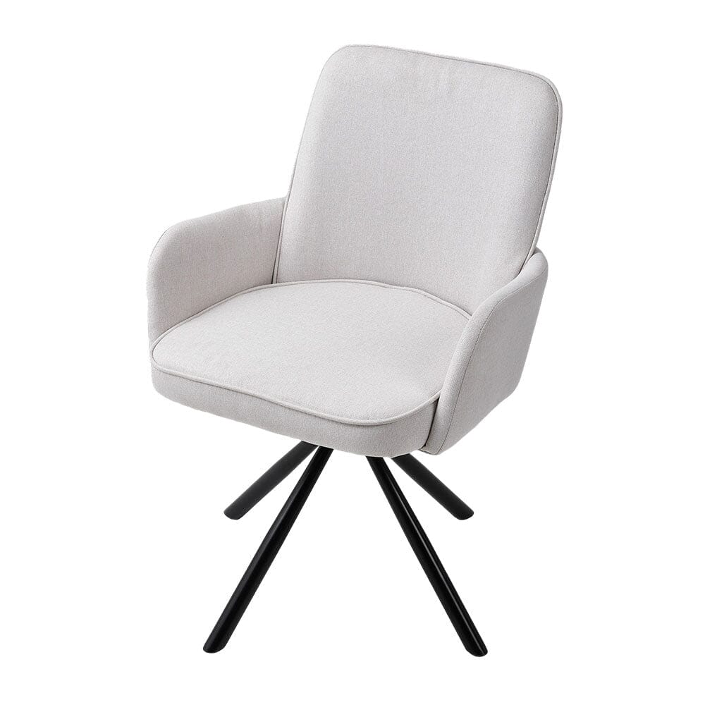 Scandinavian Style Swivel Accent Chair Linen Fabric Living and Home White 