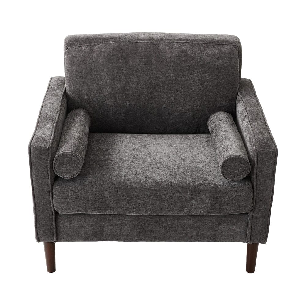 Accent Chair with 2 Cylindrical Pillows - Zippered Detachable Cushions Living and Home 