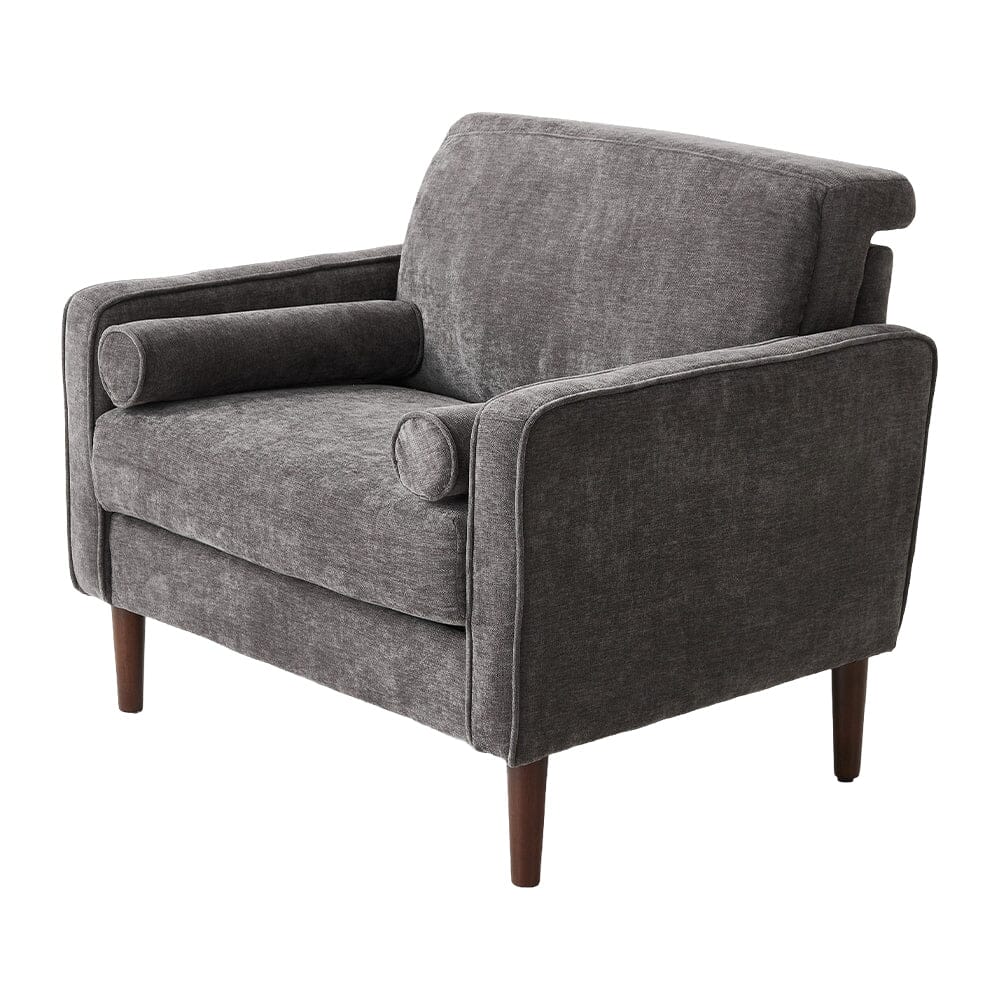 Accent Chair with 2 Cylindrical Pillows - Zippered Detachable Cushions Living and Home 