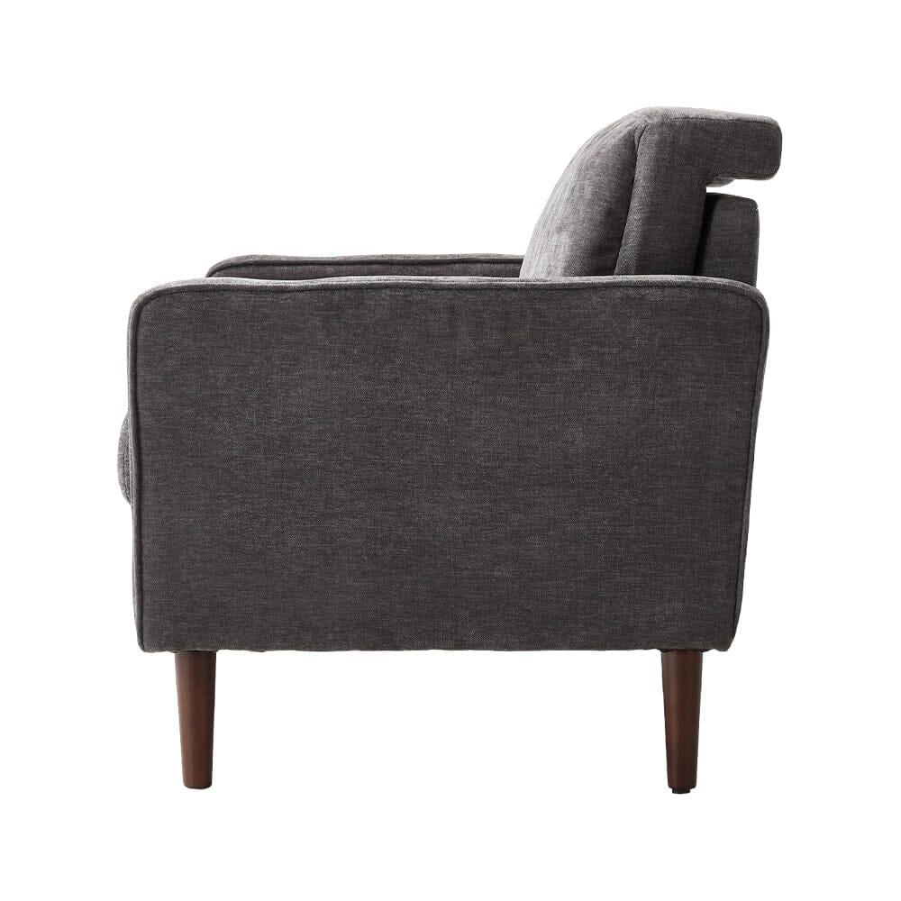 Accent Chair with 2 Cylindrical Pillows - Zippered Detachable Cushions Living and Home 
