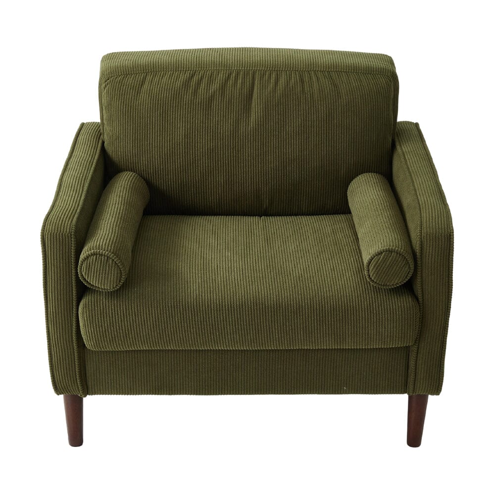 Accent Chair with 2 Cylindrical Pillows - Zippered Detachable Cushions Living and Home 