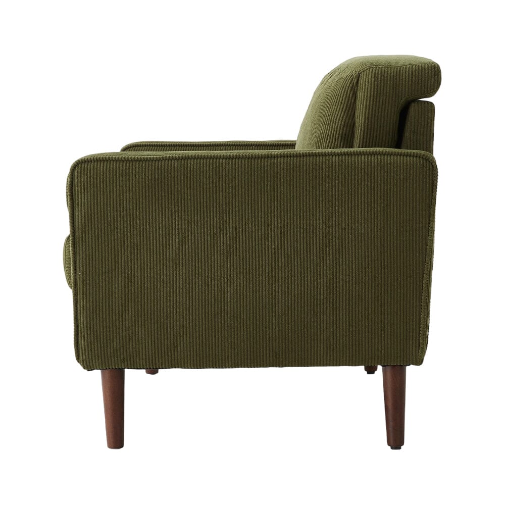 Accent Chair with 2 Cylindrical Pillows - Zippered Detachable Cushions Living and Home 