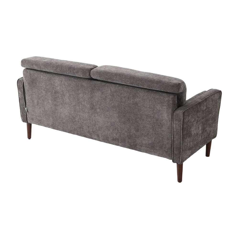 2 Seater Sofa with Cylindrical Pillows and Plush Cushions Living and Home 