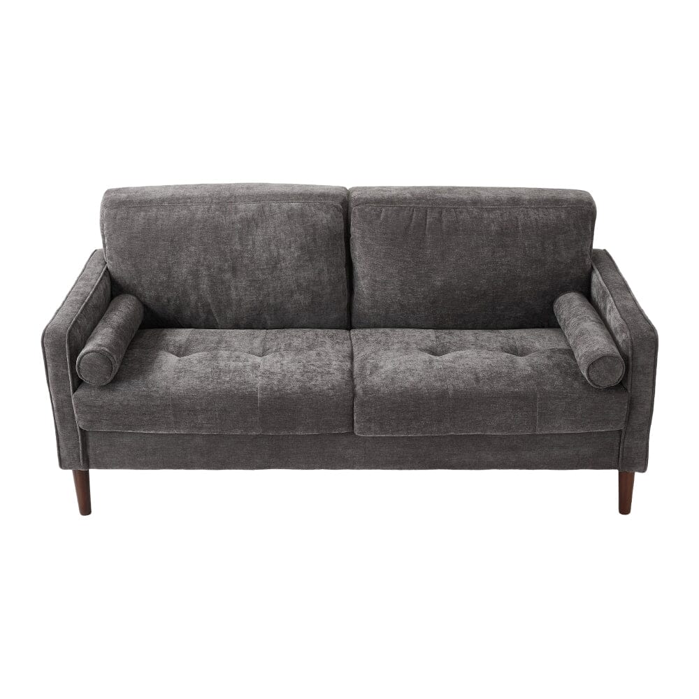2 Seater Sofa with Cylindrical Pillows and Plush Cushions Living and Home 