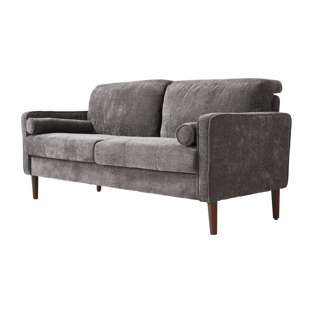 2 Seater Sofa with Cylindrical Pillows and Plush Cushions Living and Home 
