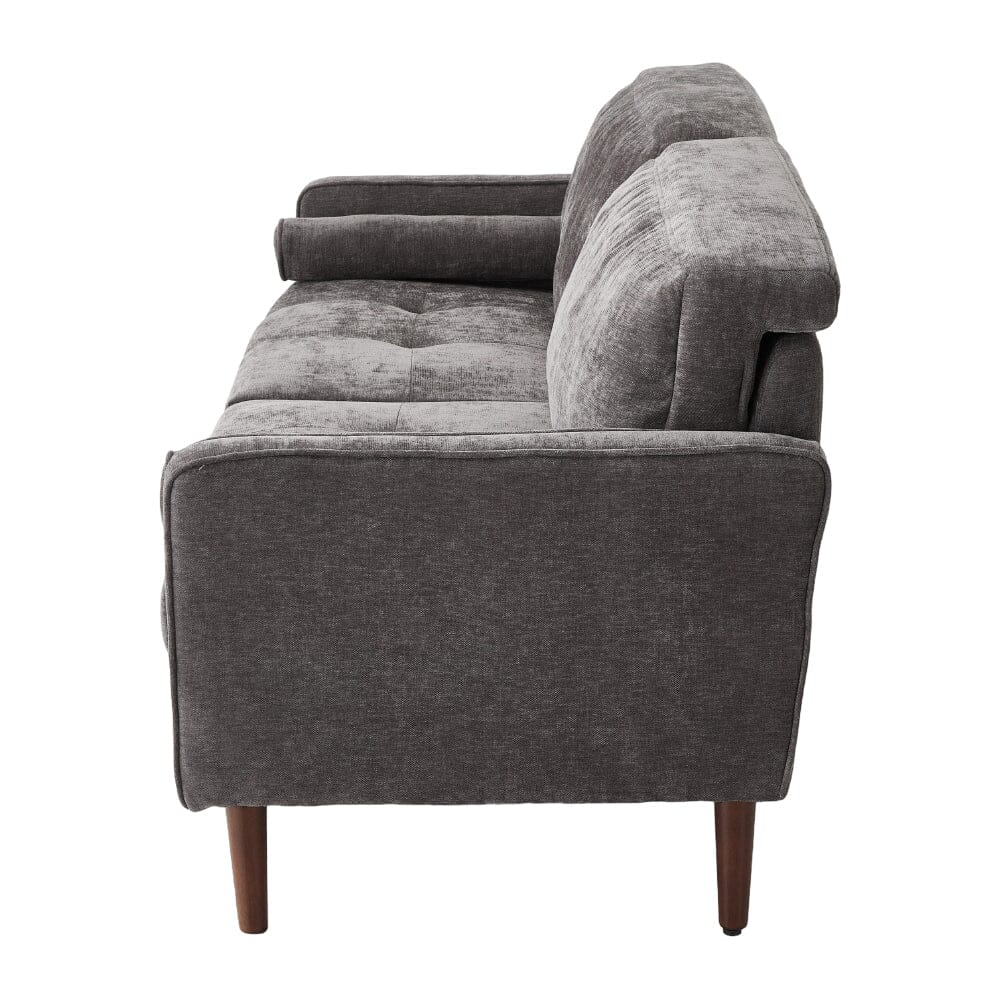 2 Seater Sofa with Cylindrical Pillows and Plush Cushions Living and Home 