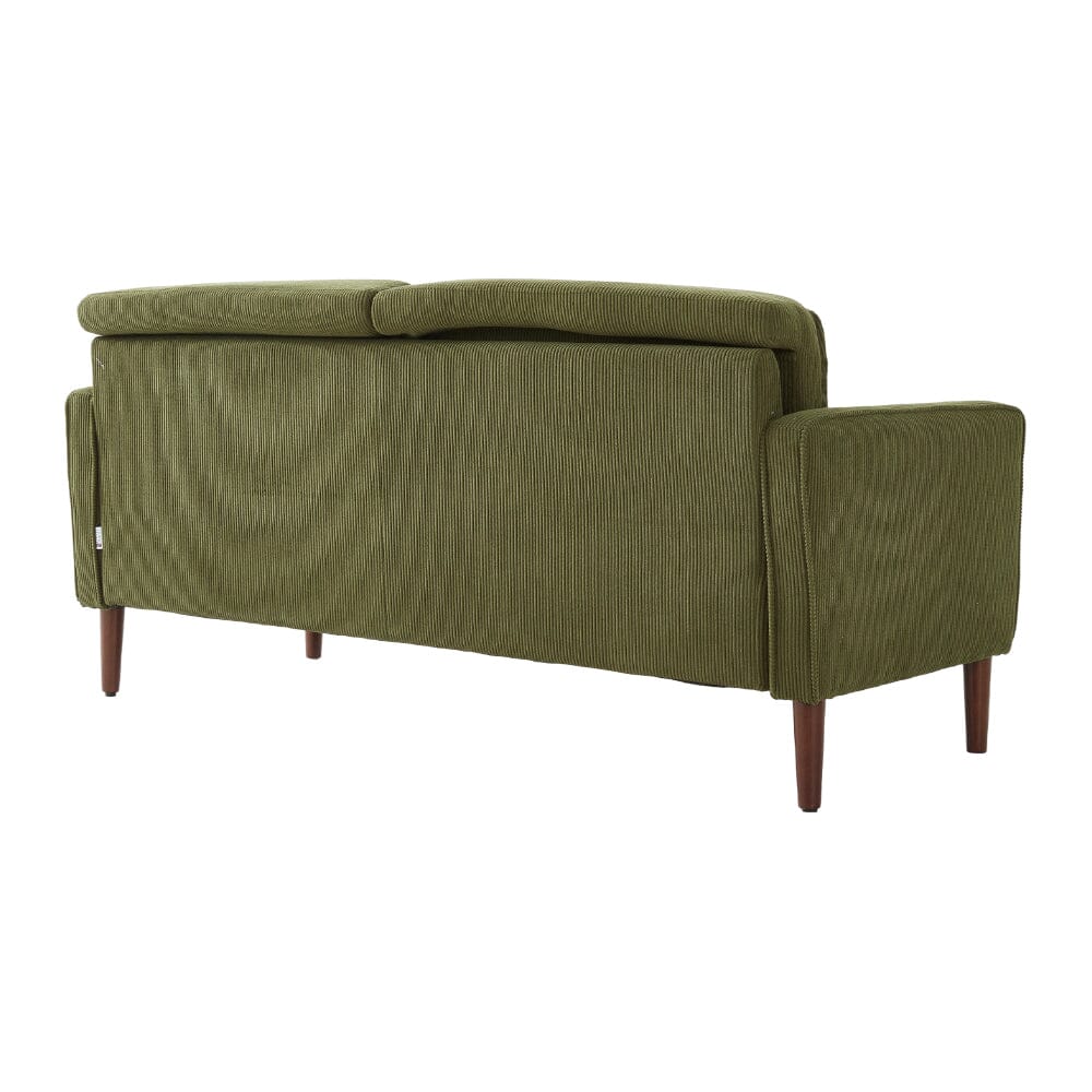 2 Seater Sofa with Cylindrical Pillows and Plush Cushions Living and Home 