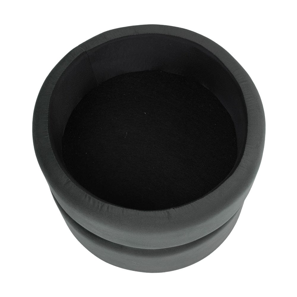 Velvet Storage Ottoman with Gold Ring Base – Compact Upholstered Footstool Living and Home 