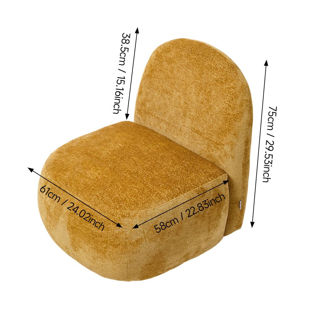 Organic Shape Accent Chair Chenille Fabric Living and Home 