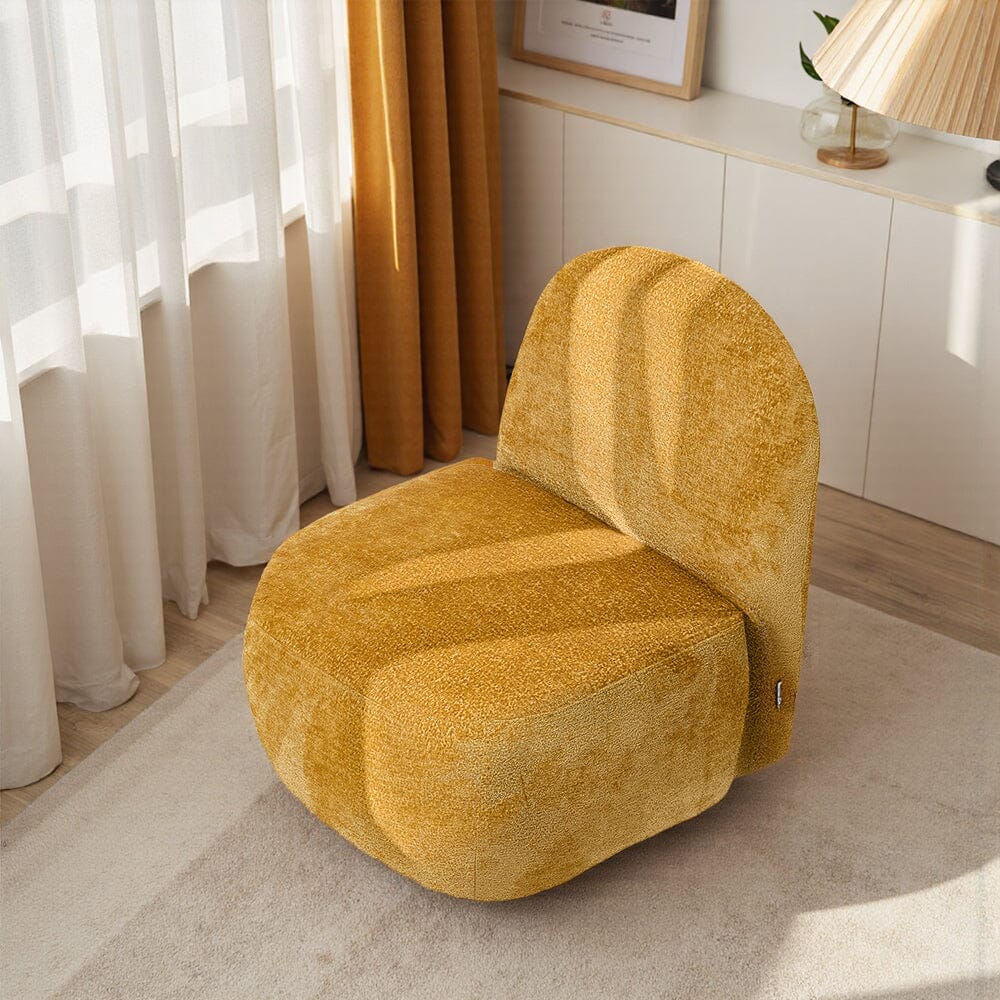 Organic Shape Accent Chair Chenille Fabric Living and Home 