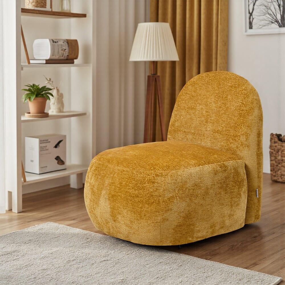 Organic Shape Accent Chair Chenille Fabric Living and Home 