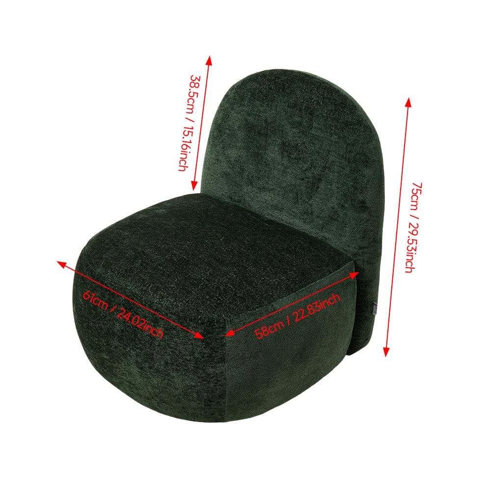 Organic Shape Accent Chair Chenille Fabric Living and Home 