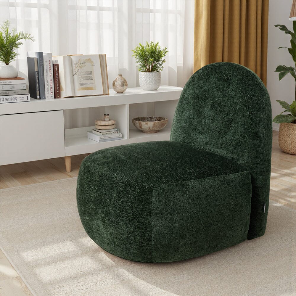 Organic Shape Accent Chair Chenille Fabric Living and Home 