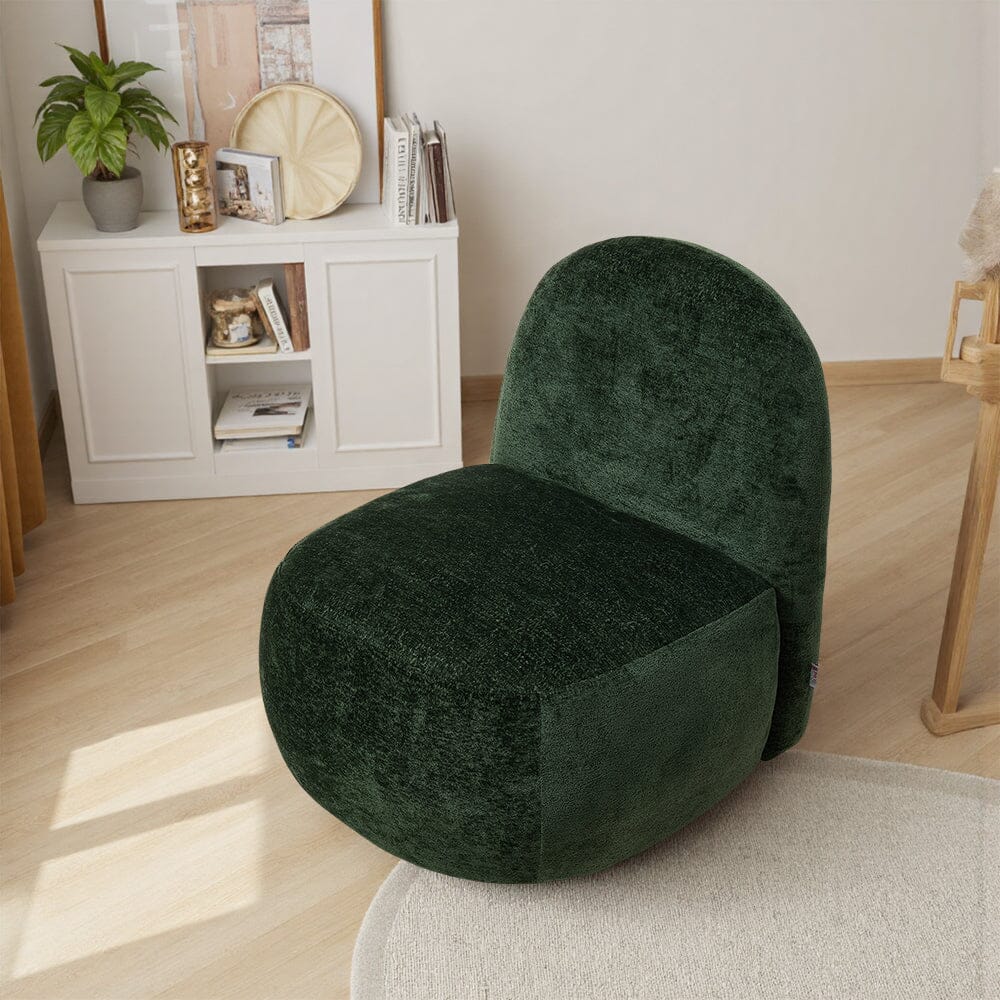 Organic Shape Accent Chair Chenille Fabric Living and Home 