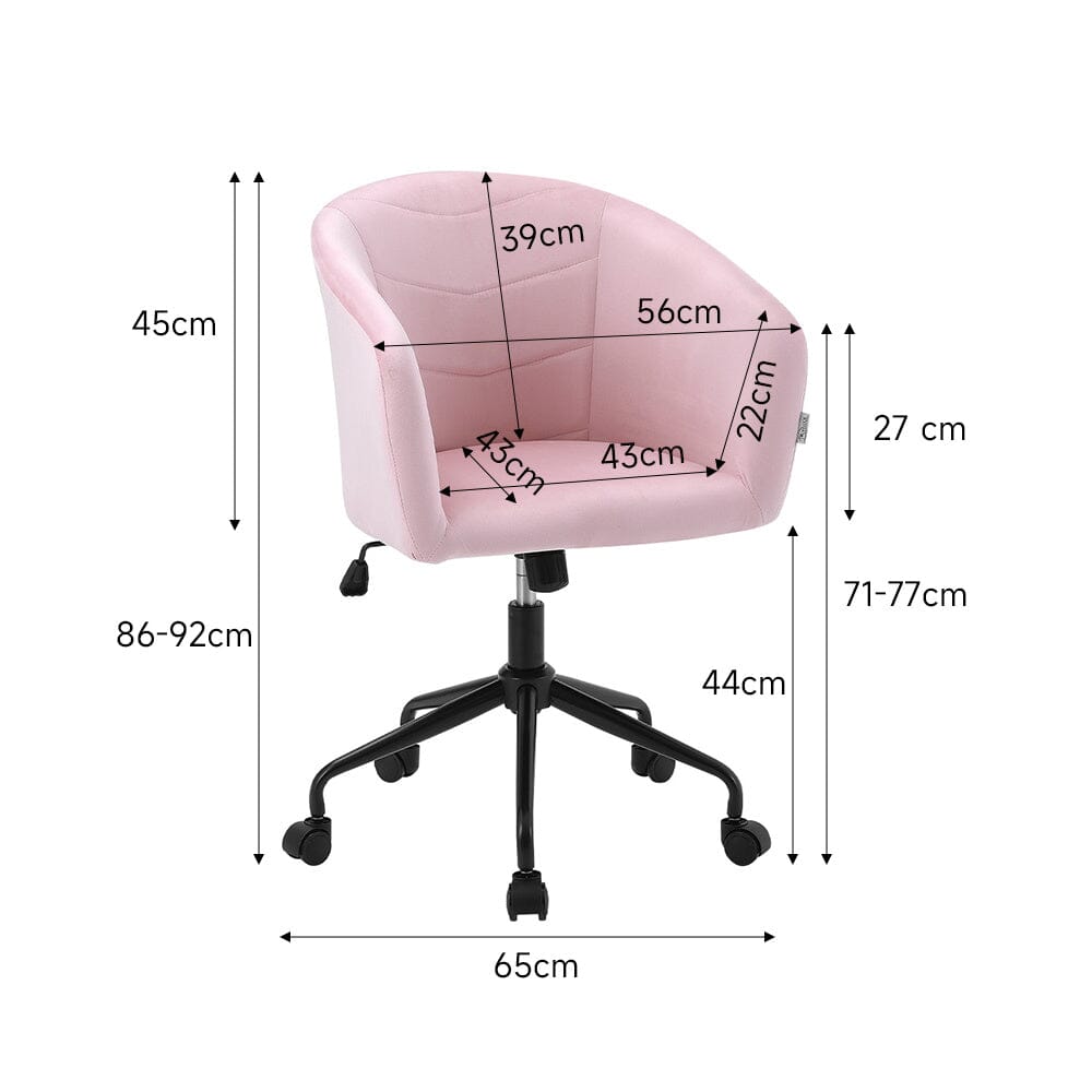 Pink Velvet Swivel Office Task Chair Living and Home 