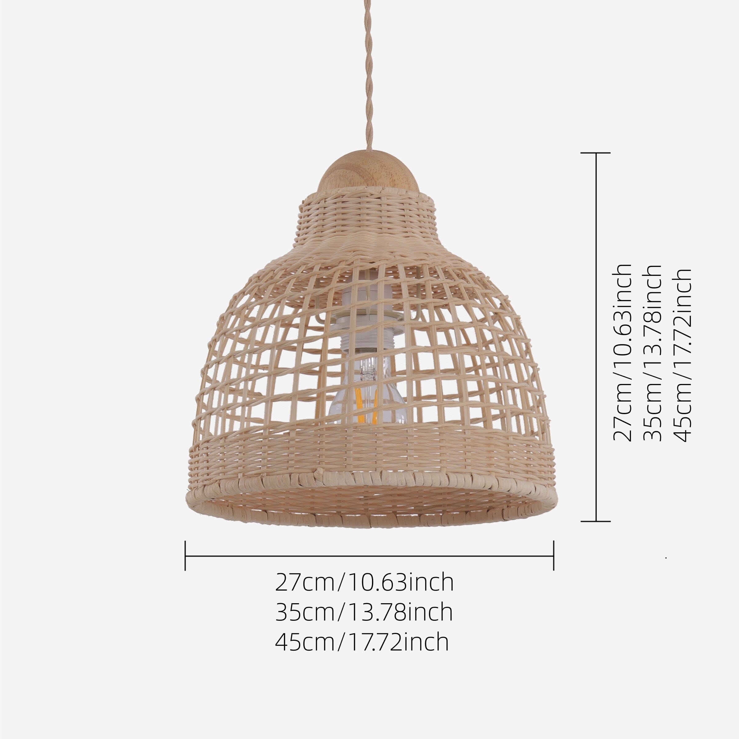 Lightsin Elegant Vintage Woven Rattan Minimalist Pendant Light Lightsin UK 