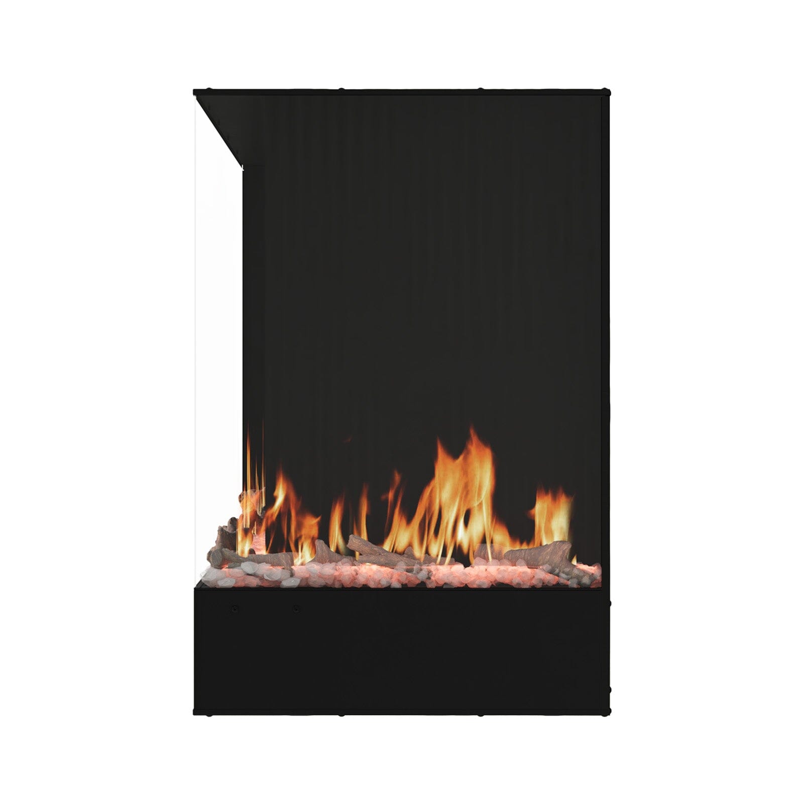 Smallbee 117cm/150cm L-Shaped Electric Fireplace – WiFi Control, LED Display, Resin Logs & Crystal Stones with Heating Smallbee UK 