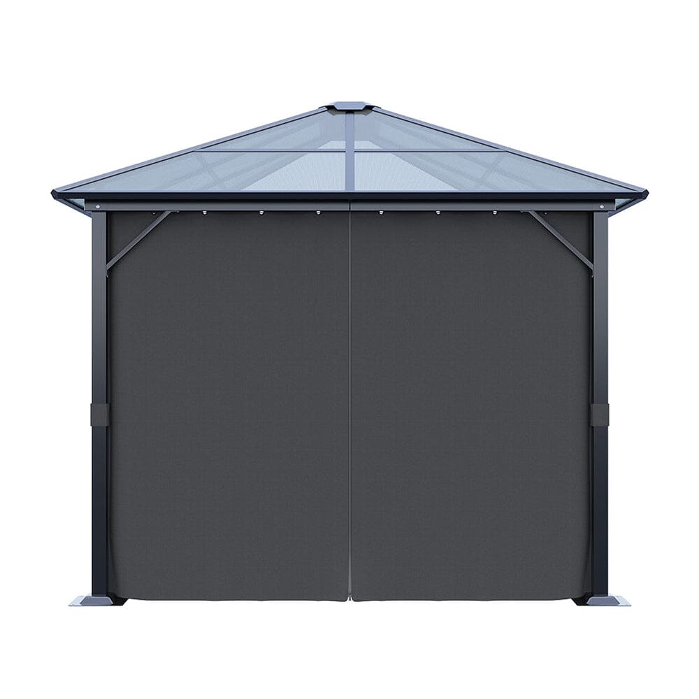 3*3*2.6m Dark Grey Single-roof Sunshade Canopy with Surrounding Fabric Living and Home 