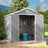 8x6ft Outdoor Apex Roof Plastic Tool Shed with Dual-door (Ver.2) Living and Home 