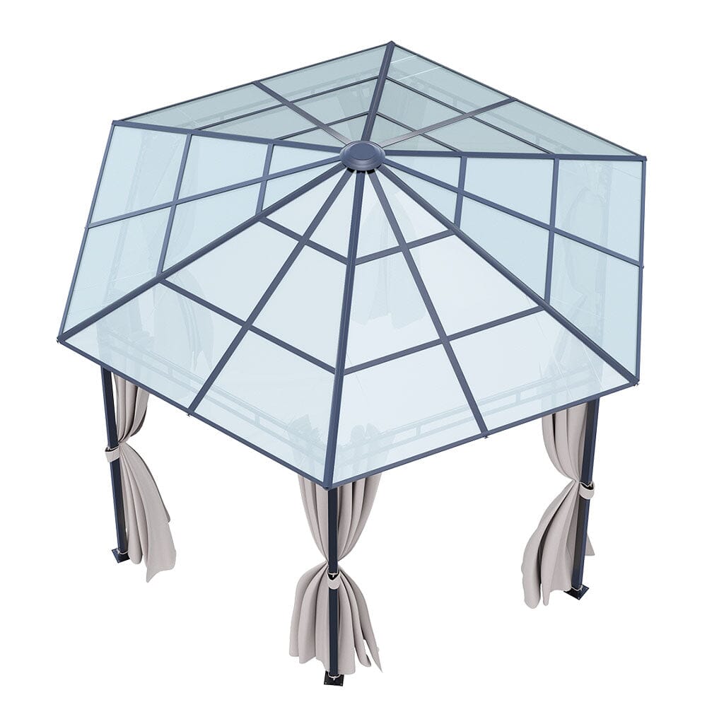 Dark Grey Aluminum & Steel Hexagonal Polycarbonate Canopy Living and Home 