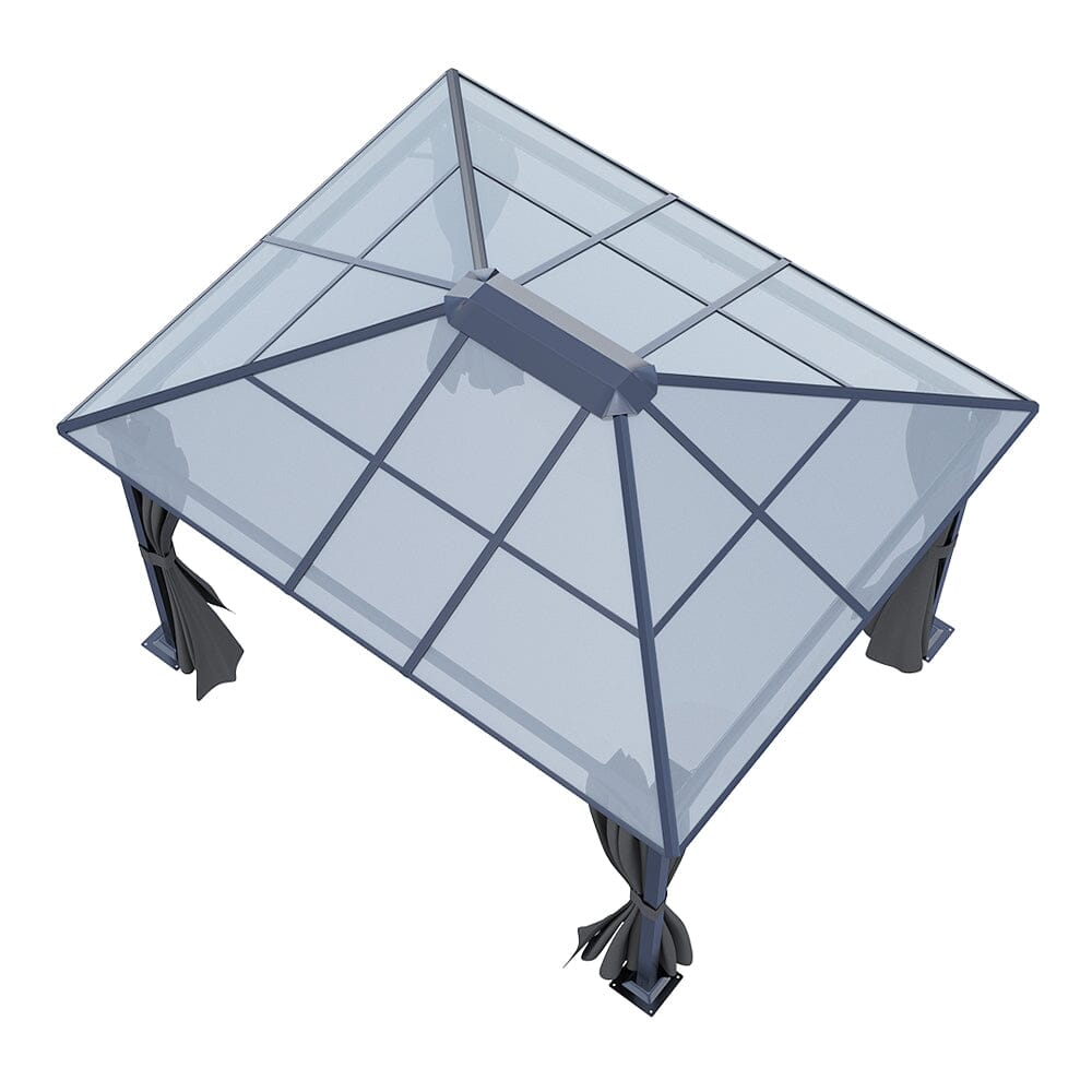 3*3.65*2.6m Dark Grey Single-roof Sunshade Canopy with Surrounding Fabric Living and Home 