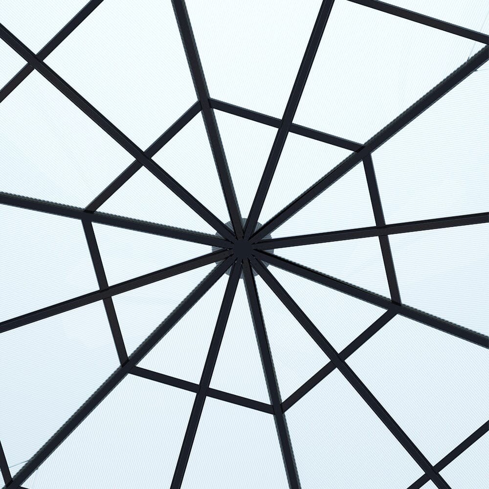 Dark Grey Aluminum & Steel Hexagonal Polycarbonate Canopy Living and Home 