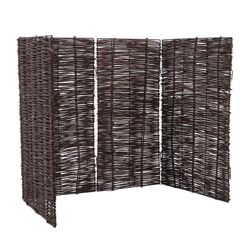 Livingandhome Trash Can Fence Wicker Privacy Fence Living and Home 