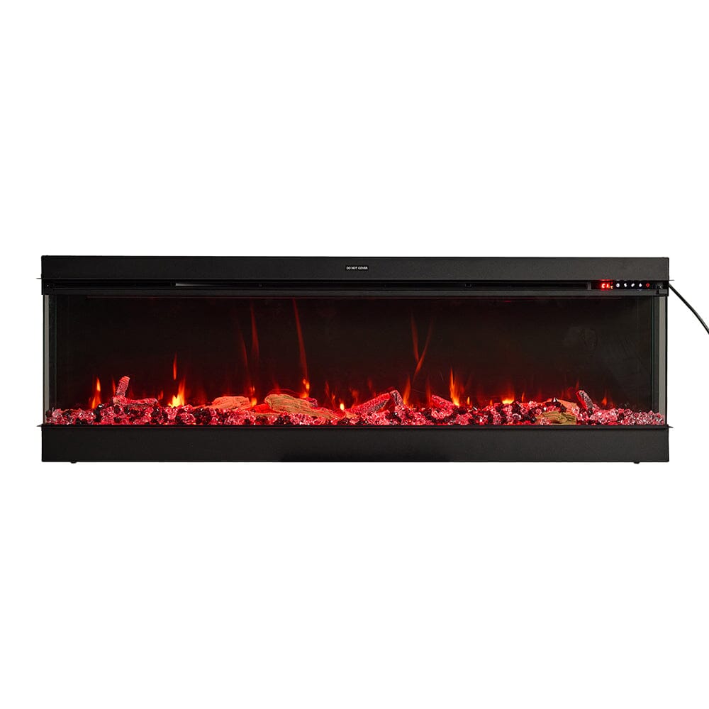 50/60/70/80inch 3-sided Electric Fireplace with Adjustable Color, Temperature and Timing, Controlled by APP Living and Home 