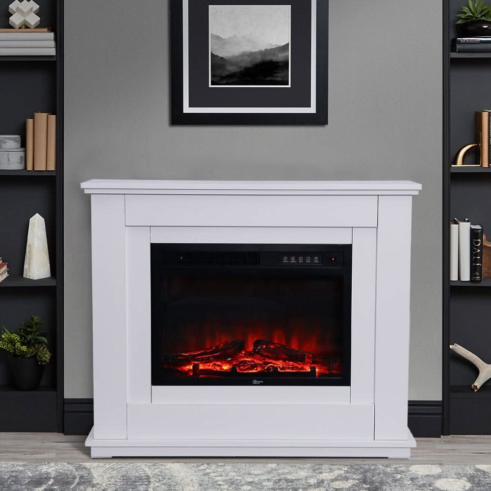 39 Inch Electric Freestanding Fireplaces Wooden Mantel