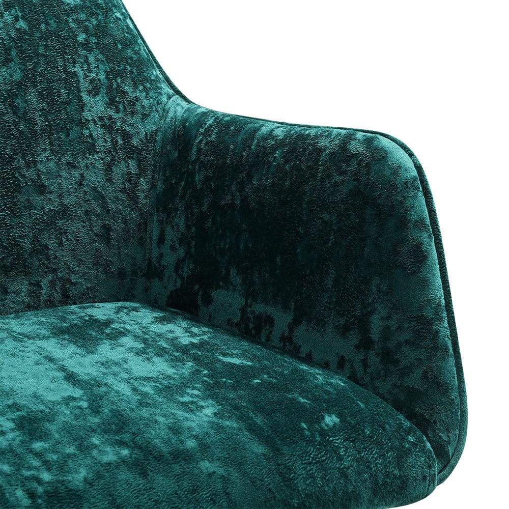 88cm Height Velvet Upholstered Home Office Swivel Task Chair with Flar