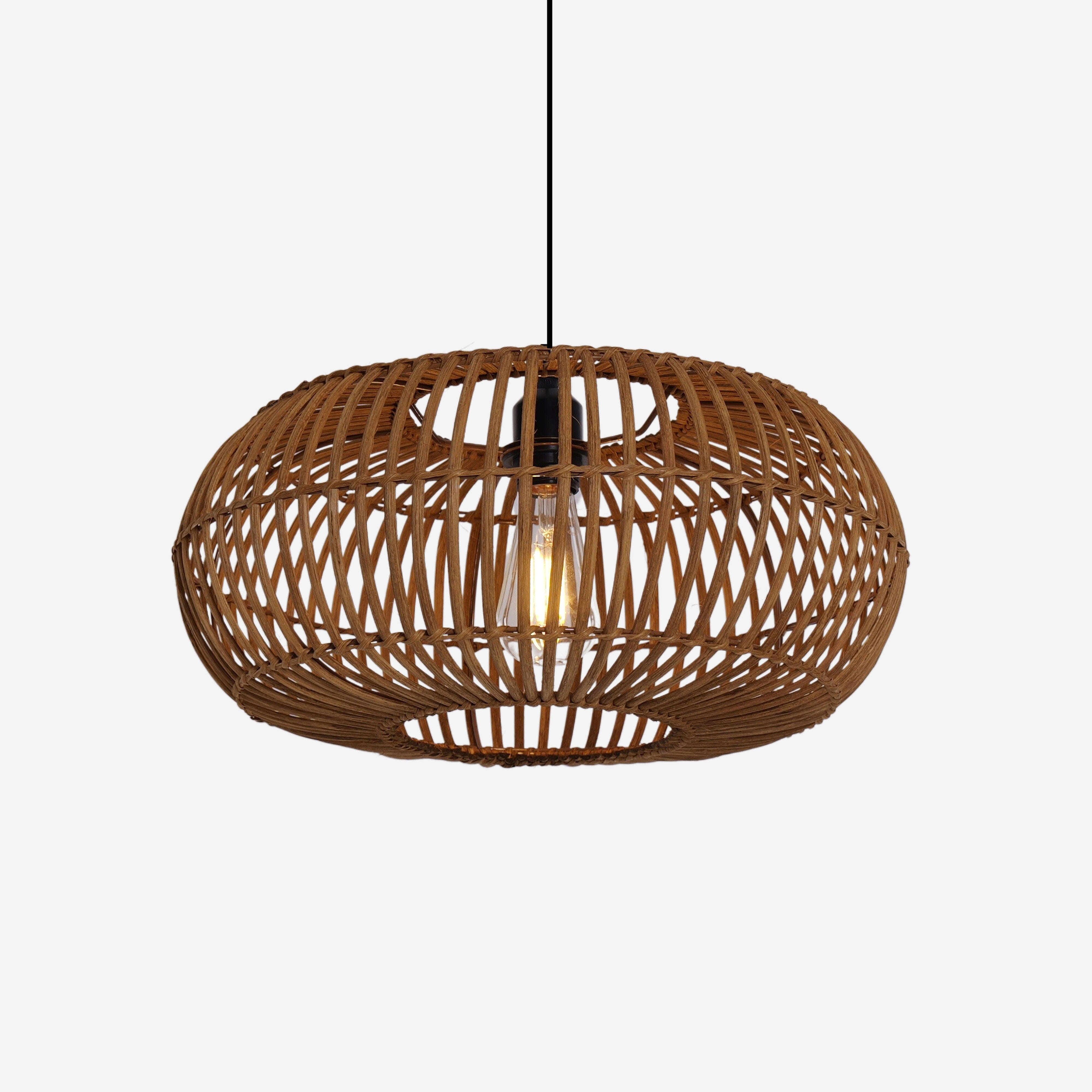 Lightsin Natural Bamboo Woven Round Pendant Light for Warm Interiors Lightsin UK 