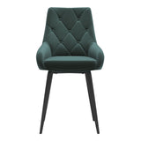 Set of 2 Dining Chair with Velvet Upholstery Green/Blue/Grey Dining Chairs Living and Home 
