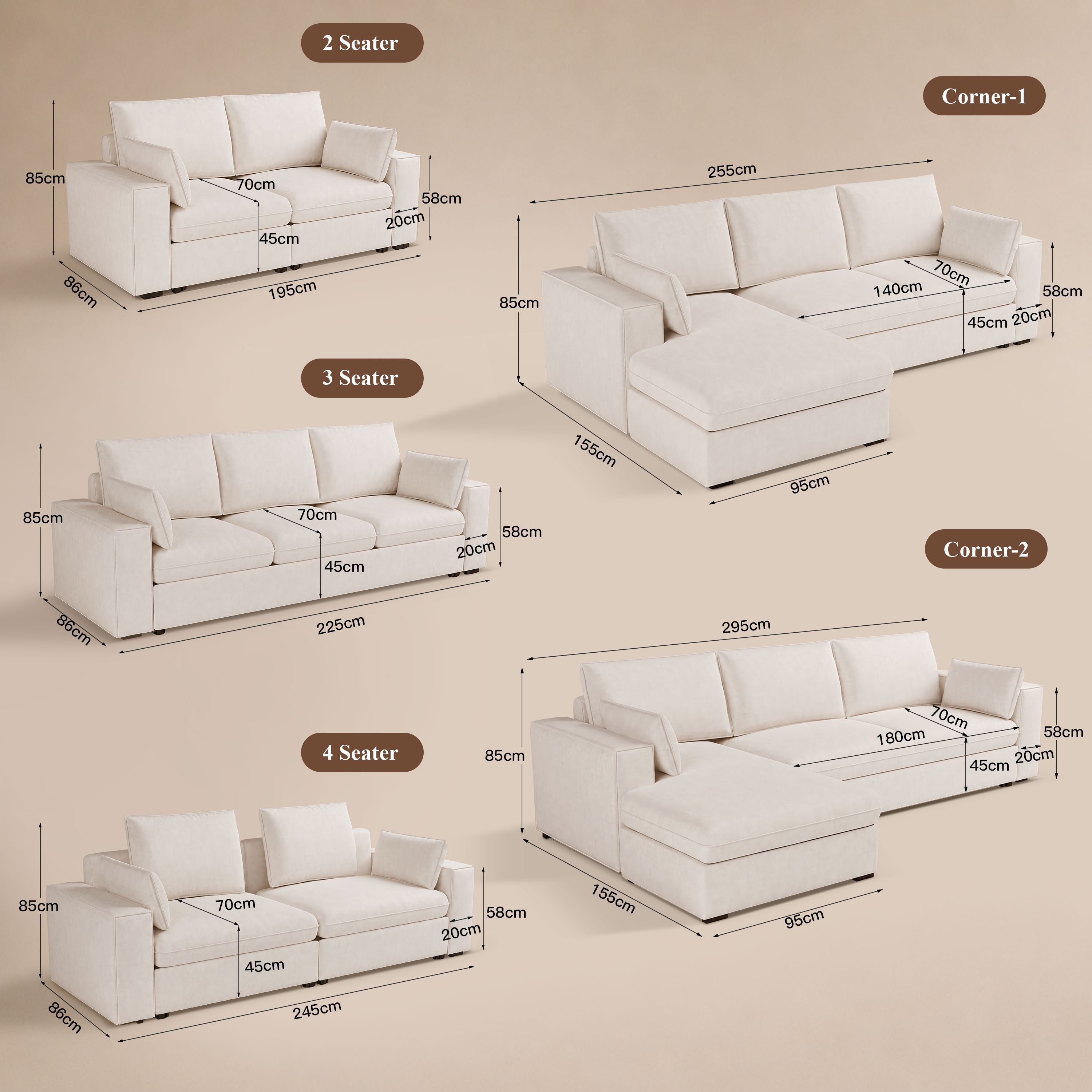 Cottonfy Creamy Tofu Block Pullout Sofa Bed with Storage June 25 Sale Cottonfy UK 
