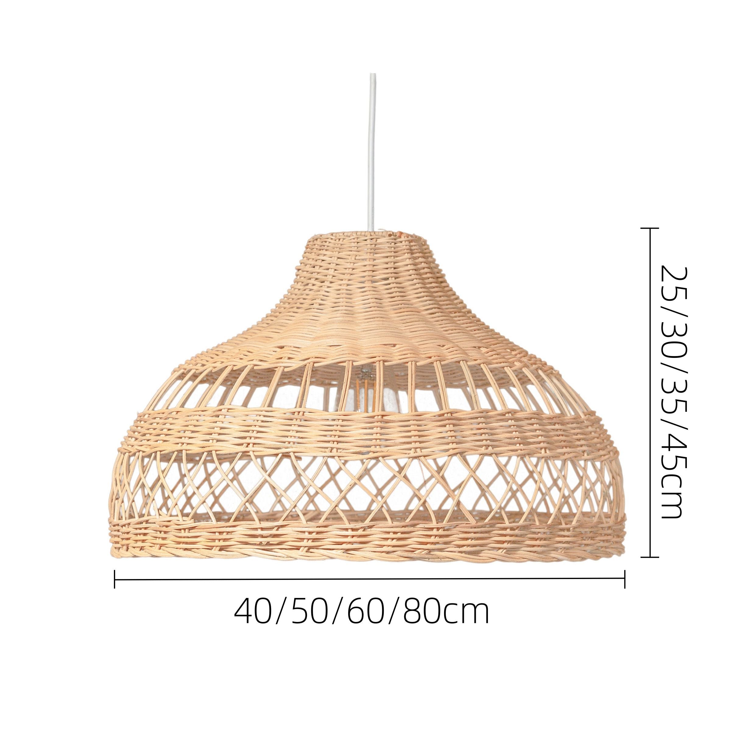 Lightsin Handwoven Rattan Woven Pendant Light Retro Country Lamp Fixture Lightsin UK 
