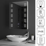 700x500MM LED Illuminated Mirror Cabinet with Shaver Socket