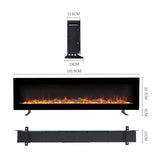 40/50/60 Inch Efficient Wall Mounted Electric Fireplace 1800W Floorstanding Fireplaces Wall Mounted Fireplaces Living and Home 