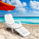 193cm D Outdoor Folding Lounge Chair Recliner with Wheels Sunloungers Living and Home 