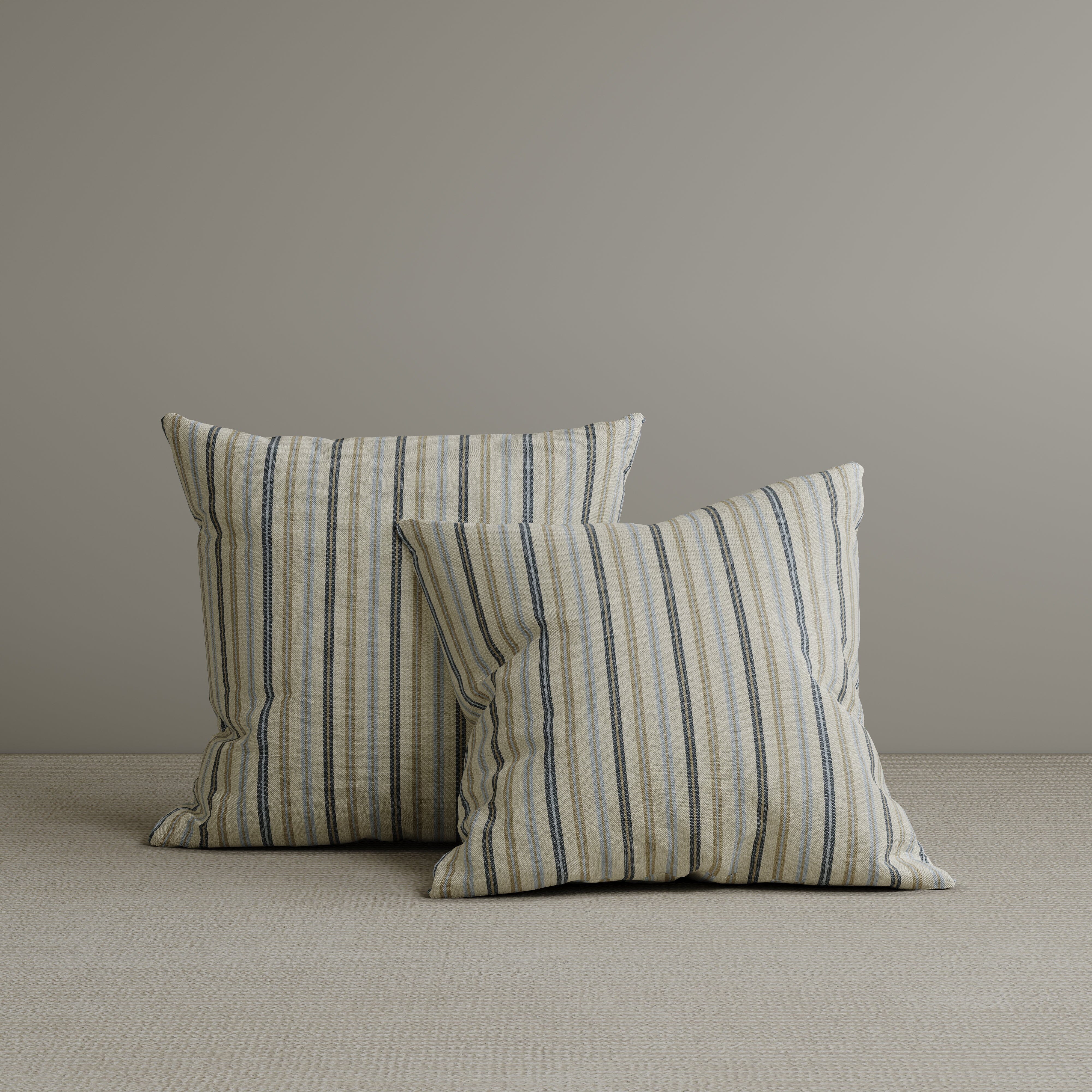 ‍Cottonfy Square Exclusive Design Cushion in Light Blue Striped Cotton Linen, 45*45CM (100% off) Living and Home 2 PCS 