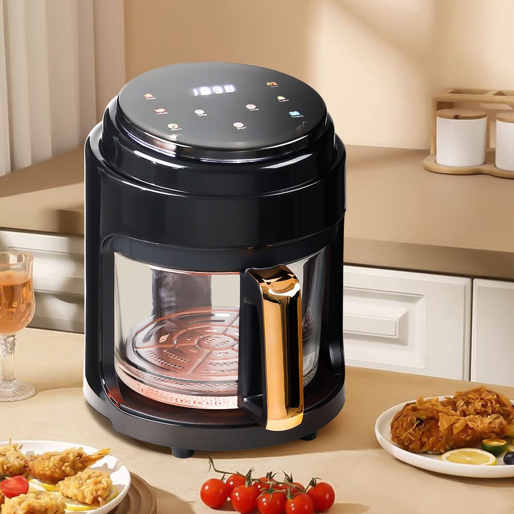 Small 2.2L Visible Basket Air Fryer Air Fryers Living and Home Black 