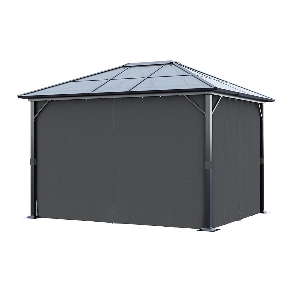 3*3.65*2.6m Dark Grey Single-roof Sunshade Canopy with Surrounding Fabric Living and Home 
