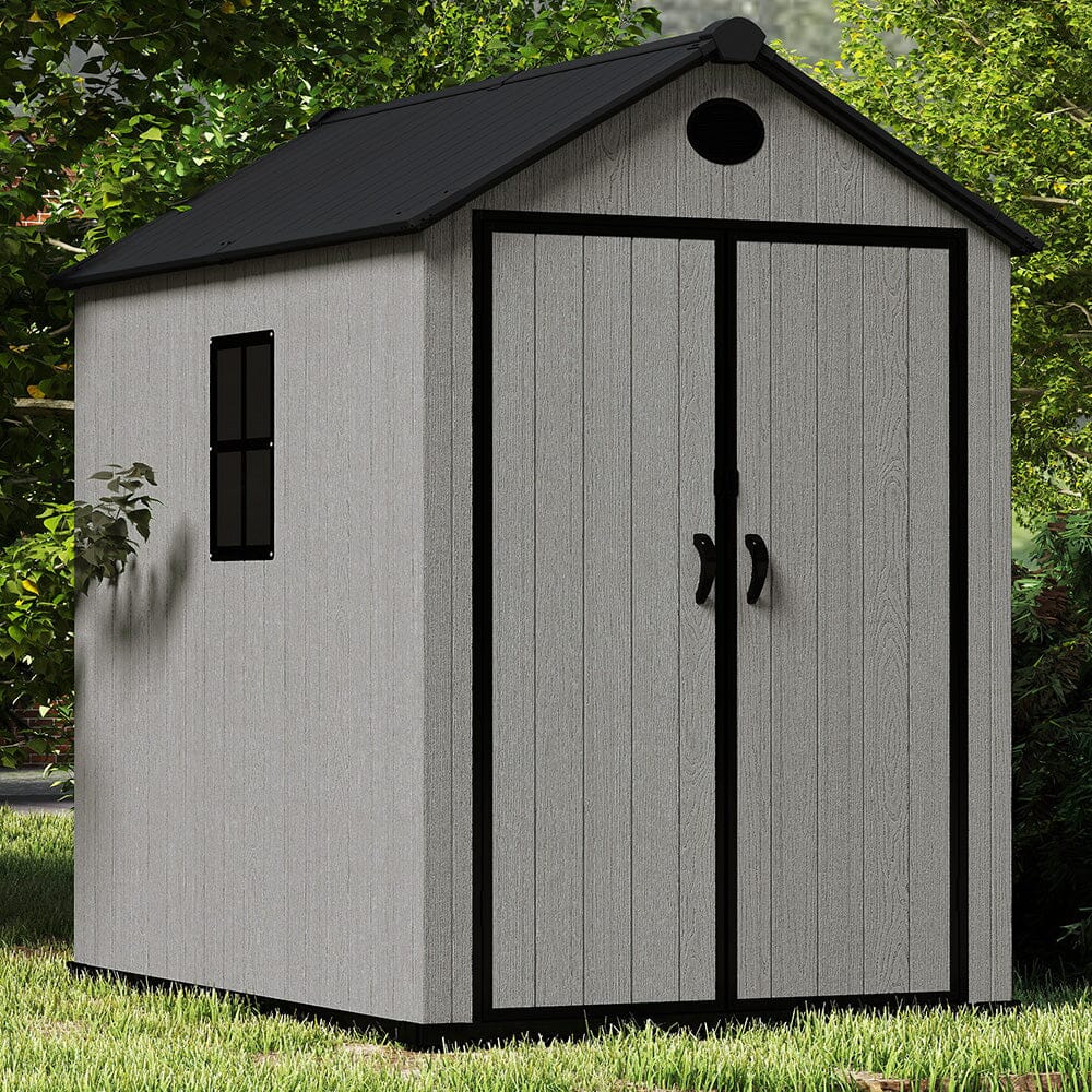 6'x8'ft/8'x8'ft/8'x12'ft/8'x16'ft Gray Wood Grain Plastic Tool Shed Living and Home 