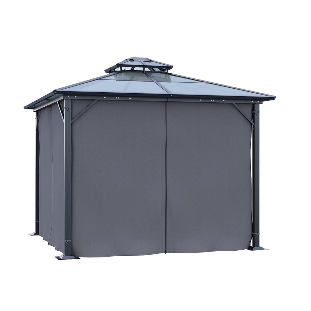 3*3*2.7m Half Iron Half Aluminium Double-top Sun Canopy with Surround Fabric Living and Home 