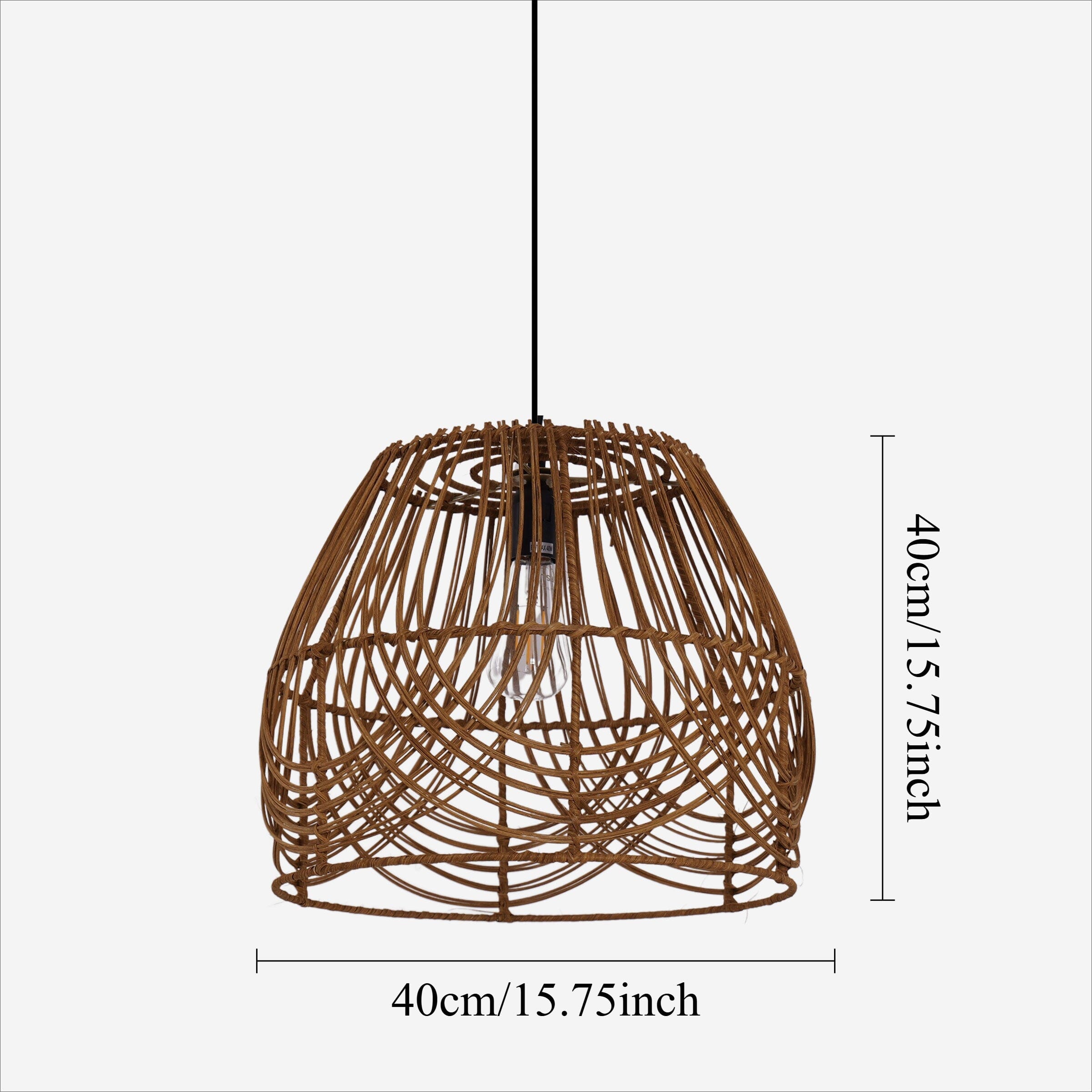 Lightsin Rustic Woven Rattan Pendant Light for Living Spaces Lightsin UK 