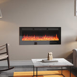 50 Inch Wall Mounted Electric Fireplace Insert Heater 9 Flame Colours 1800W