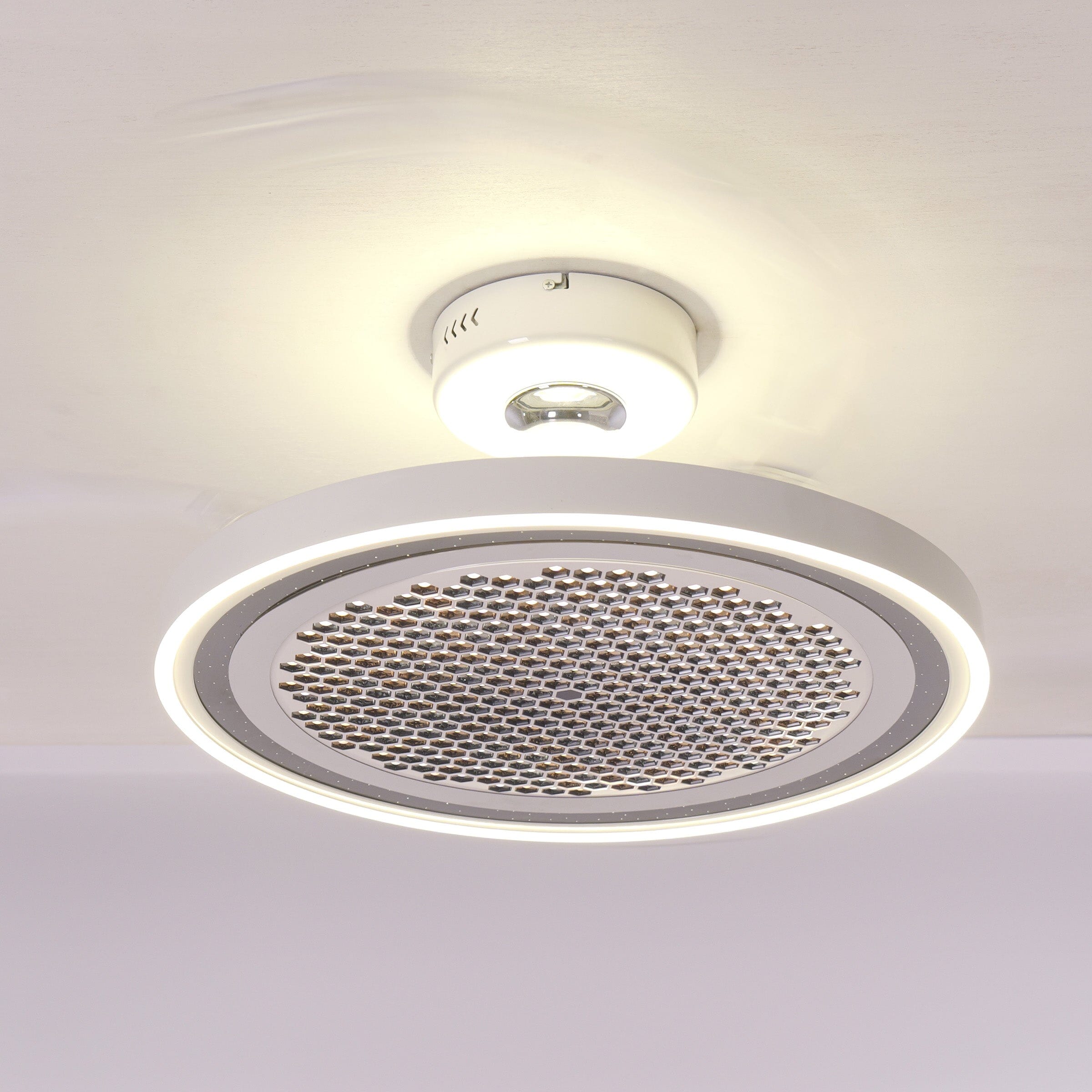 White 48 Inch Reversible LED Ceiling Fan Light with Remote Lightsin UK 