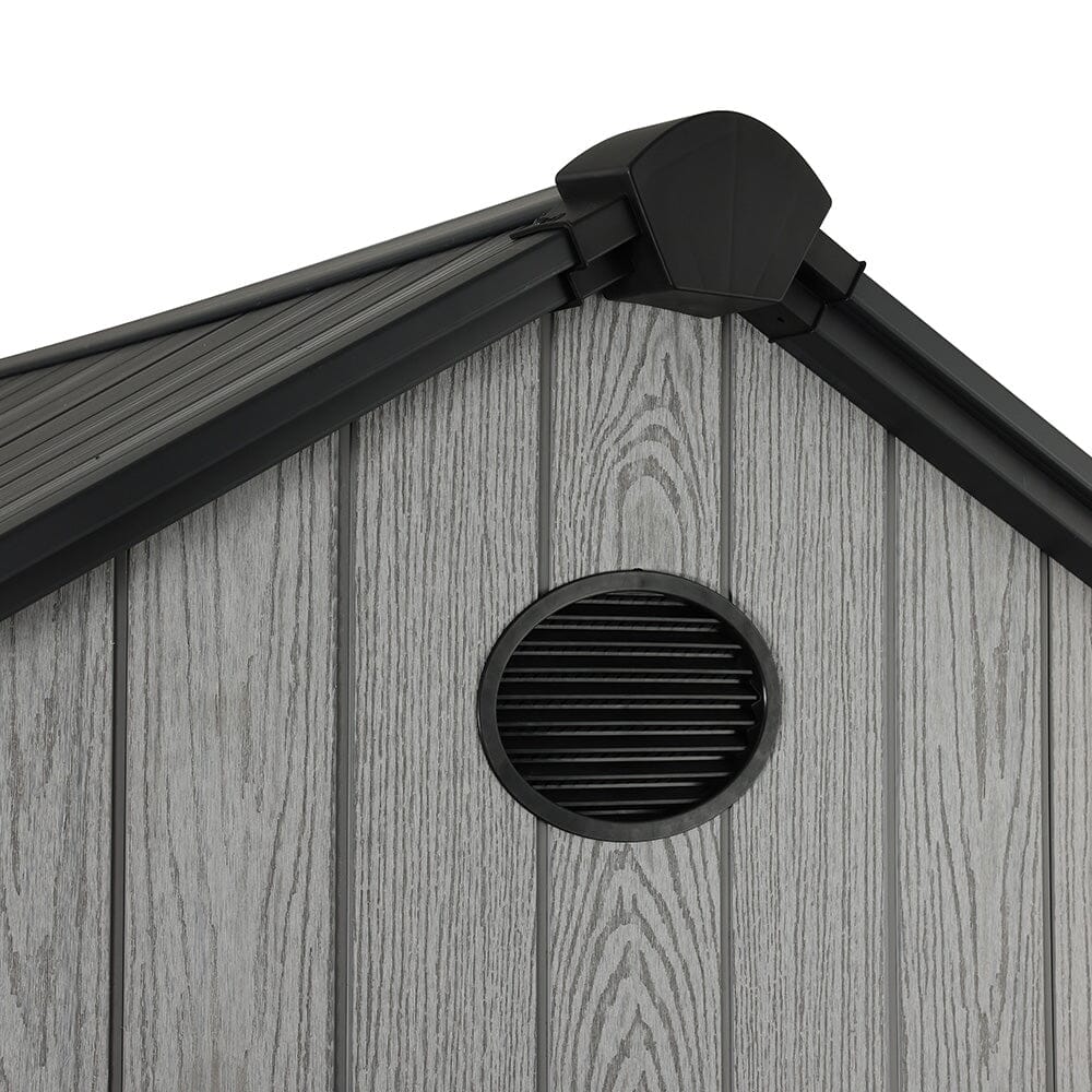 6'x8'ft/8'x8'ft/8'x12'ft/8'x16'ft Gray Wood Grain Plastic Tool Shed Living and Home 