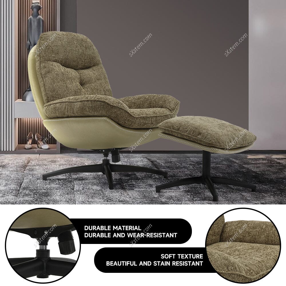 Chenille Lounge Chair with Footstool Living and Home 