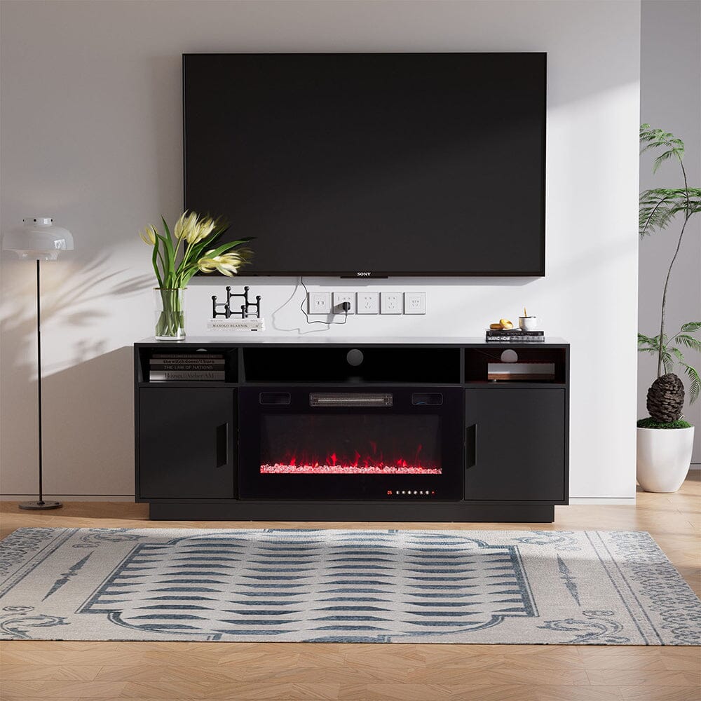30Inch Electric Fireplace TV Stand | Large Media Cabinet with 24 Colour Options Living and Home 